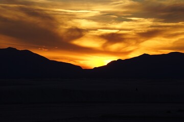 sunset over the mountains