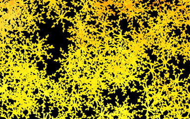 Dark Yellow vector abstract design with flowers, leaves.