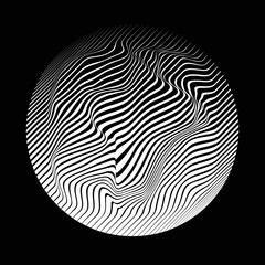 Lines in sphere Form . Vector  .Technology sphere Logo . 3d design element . Abstract Geometric shape .