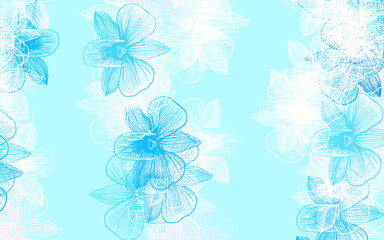 Light Blue, Yellow vector abstract pattern with flowers.