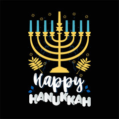 best happy hanukkah t shirt design vector