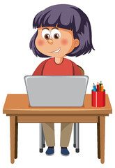 A girl working on laptop