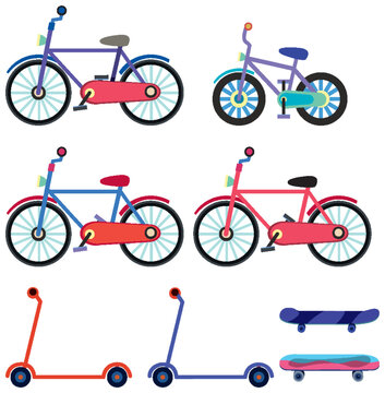 Bicycles and scooters set