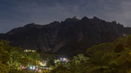 Night view of The greatest Mount Kinabalu of Sabah, Borneo