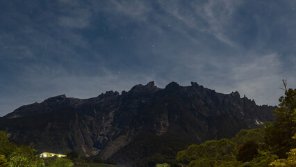Night view of The greatest Mount Kinabalu of Sabah, Borneo