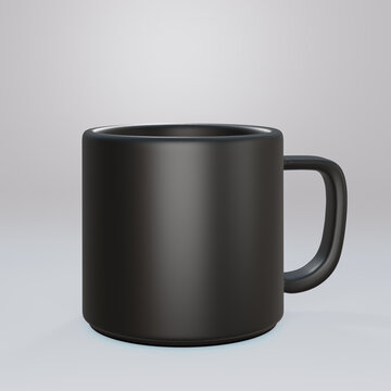 Black mug cup isolated Royalty Free 3d rendering Image