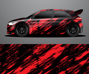 Rally car decal graphic wrap vector, abstract background