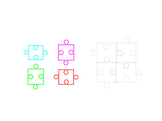 jigsaw pieces with missing piece.