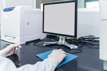 working at medical laboratory