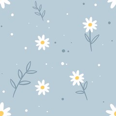 Daisy seamless pattern design illustration printable for fabric textile