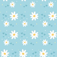 Daisy seamless pattern design illustration printable for fabric textile