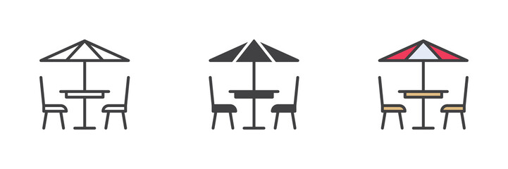 Terrace cafe different style icon set © alekseyvanin