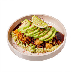 modern Peruvian cuisine isolated on white background