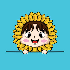illustration art sunflower character design