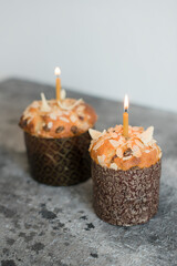 Easter cake with a church candle