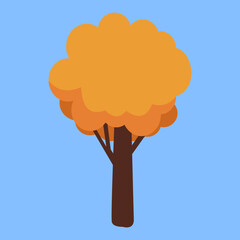 Autumn tree, illustration, vector, cartoon