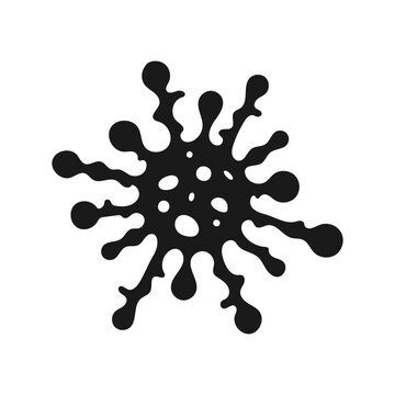 Black coronavirus icon. Covid-19 isolated on white background. Vector illustration