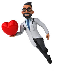 Fun 3D cartoon indian doctor