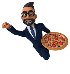 Fun 3D cartoon illustration of an indian businessman