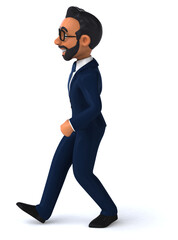 Fun 3D cartoon illustration of an indian businessman