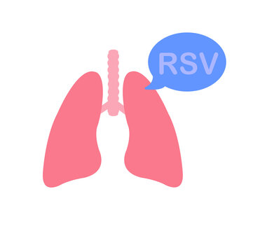 RSV Respiratory Syncytial Virus And Lung Icon Isolated From White Background.