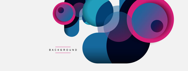 Creative geometric wallpaper. Minimal abstract background. Circles composition vector illustration for wallpaper banner background or landing page