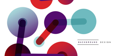 Line points connections geometric abstract background. Circles connected by lines. Trendy techno business template for wallpaper, banner, background or landing