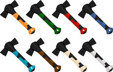 big kit steel axes with wooden handle