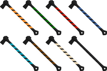 big kit steel axes with wooden handle