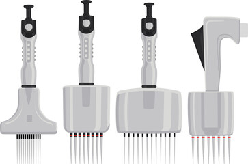 big kit different medical pipette, dropper for laboratory