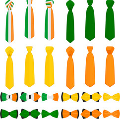 Irish holiday St Patrick day, big set color bow tie