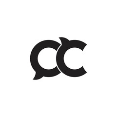 letter cc talk bubble design logo vector