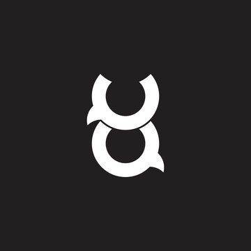 letter uq talk bubble simple logo vector