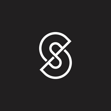 letter dp linked infinity line geometric logo vector