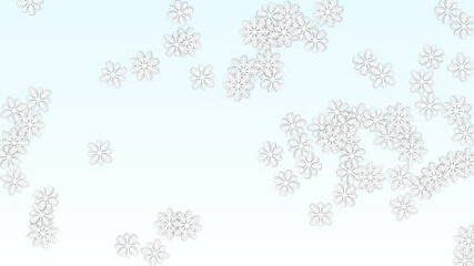 Christmas  Vector Background with Falling Snowflakes. Isolated on Red Background. Realistic Snow Sparkle Pattern. Snowfall Overlay Print. Winter Sky. Papercut Snowflakes.