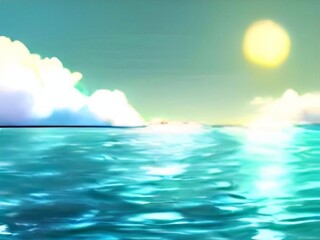 sea and sky 2D anime Background 