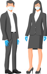 People wearing virus protection face mask