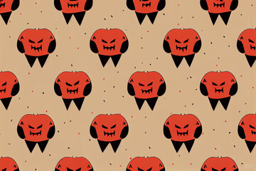 Little Pumpkin Devils Pattern, Cute, Halloween Pattern Collection 7