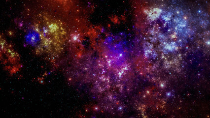 Dreamland background . Starry outer space background texture . Colorful Starry Night Sky Outer Space background. 3D illustration
