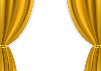 高級感のあるゴールドカーテンの背景透過イラスト