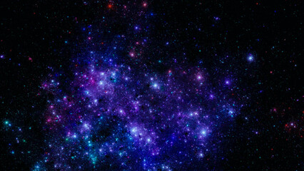 Naklejka premium Dreamland background . Starry outer space background texture . Colorful Starry Night Sky Outer Space background. 3D illustration 