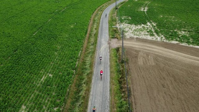 Drone video footage of the duathlon in Kortrijk Belgium edition 2022, bike part