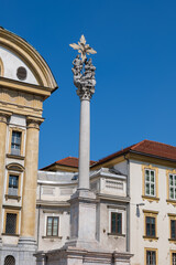 Fototapeta na wymiar Holy Trinity Column In Ljubljana, Slovenia