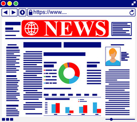 Business news on computer browser.