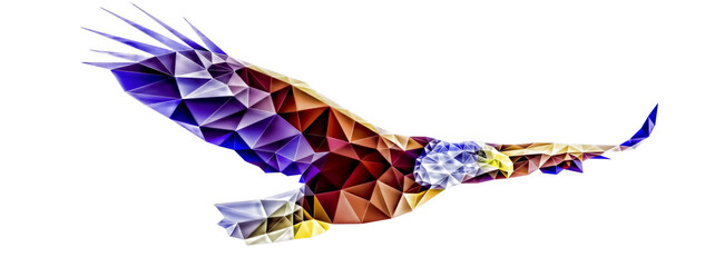 3d illustration of geometric flapping bird