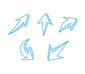 3d line arrow set collection