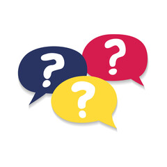 Colorful paper speech balloon shape isolated on white background