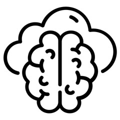 A linear icon design of ai mind 