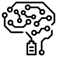 A linear icon design of ai mind 