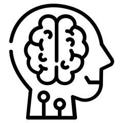 A linear icon design of ai mind 